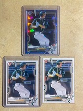 Logan Davidson 2021 Bowman Chrome Sapphire,  (2) Base Paper Prospect cards