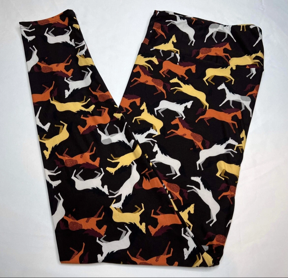 NEW LuLaRoe TC2 Leggings BROWN Wild HORSE ANIMAL Nature Western Ranch  Equestrian