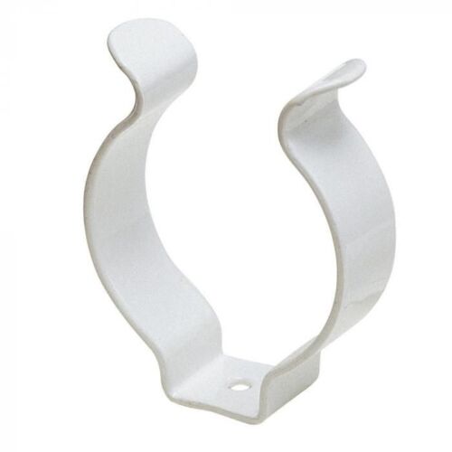 NEW 100 X 13mm Diameter White Plastic-Coated Spring Steel Open Tool Clips - OneS