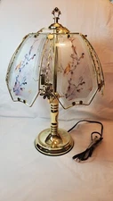 Mallards Ducks Vintage Retro OK Lighting Table Touch Lamp 6-Panel Glass 3-Bulbs
