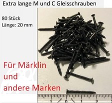 80 Stück 20 mm extra lang M und C-Gleis Schrauben ähnlich 7299 / 74990 Märklin .