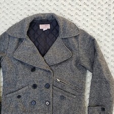 Vtg Filson Womens Mackinaw Virgin Wool Button Up Grey Jacket Usa Made - Small