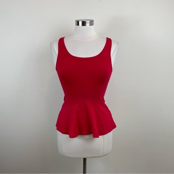 Express Solid Red Flare Top Summer Fun Lightweigh… - image 1