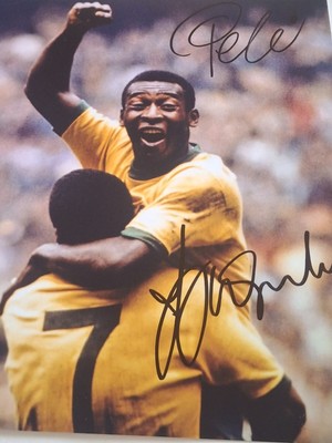 Quadro Pelé & Jairzinho Comemoração Icônica - - Itens Decorativos