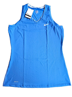 NWT Nike Womens Blue Pro Dri-Fit Active Sports Tank Top Size XL