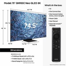 75" SAMSUNG QN900C Neo QLED 8K TV QN75QN900C Local Pickup 95376 QN75QN900CFXZA