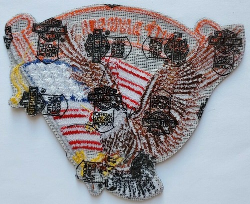 NEW RARE VTG HARLEY-DAVIDSON Patch Est 1903 Scroll Eagle US Flag 4.25" Med - Picture 2 of 3