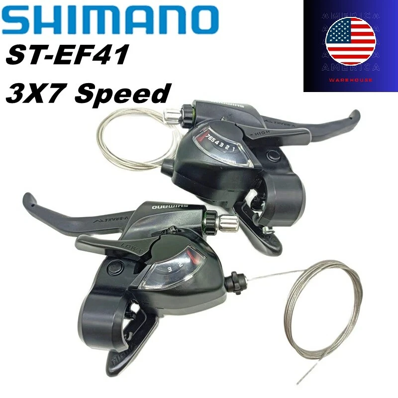 New 3 x 7 Speed Shimano Tourney ST EF41 Trigger Shifter Brake Set For MTB Bike
