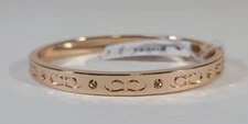 Coach Women's Kissing C Hinged Bangle Bracelet Jewelry - Rose Gold w/ Rhinestone