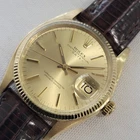 Rolex Oyster Perpetual Date 1503 35mm 14k Solid Gold 1970s Mens Automatic RA674