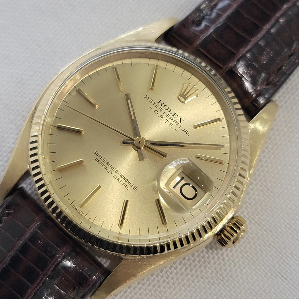 Rolex Oyster Perpetual Date 1503 35mm 14k massiv Gold Herren 70er Automatik RA674 - Bild 2 von 4