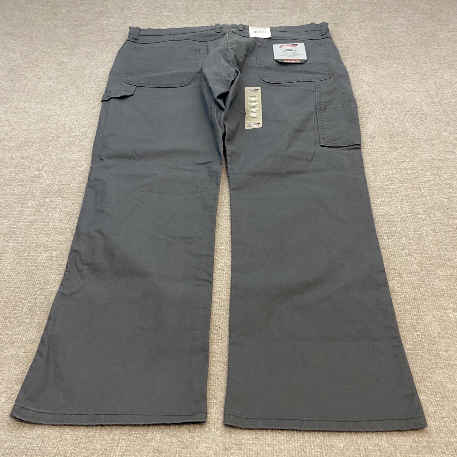 Dickies Pants Mens 42x30 Gray Duck Carpenter Relaxed Fit Flex Workwear New