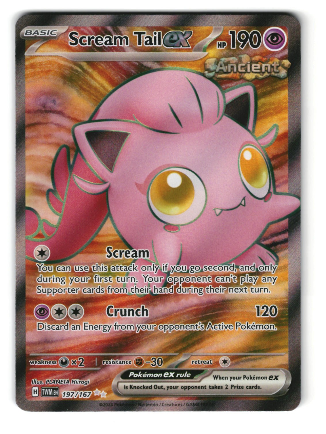 Scream Tail ex 197/167 Holo Ultra Rare Twilight Masquerade Pokemon NM