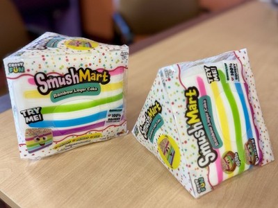 RMS SmushMart Crazy Fun Rainbow Layer Cake Squeeze Viral Squishy Fidget Toy New