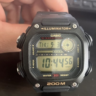 Casio ILLUMINATOR DW291H Digital Men's Wrist Watch Black Band Outdoor Sports