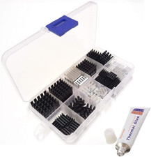 Easycargo 100Pcs Heatsink Assortment Kit Small Cooler Aluminum Heat Sink Set for