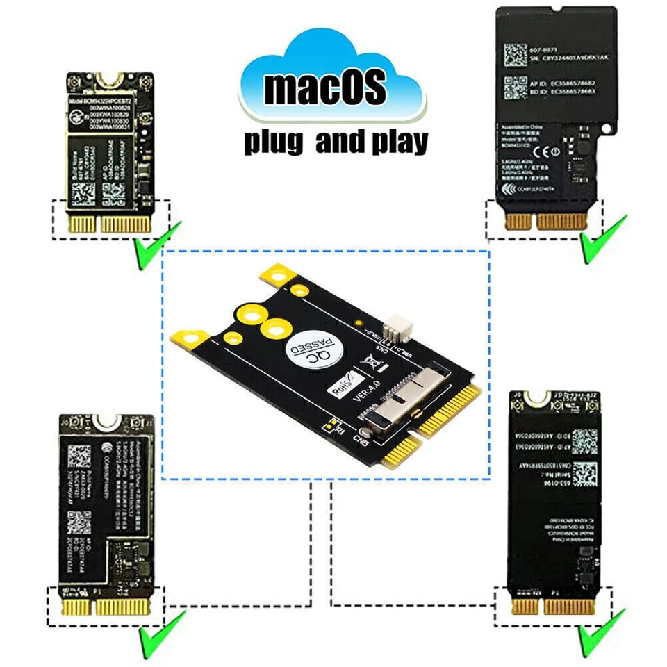Mini PCI-E to 12+6 Pin WiFi Converter Board mPCI-e Wireless WLAN Adapter Module - Bild 3 von 4