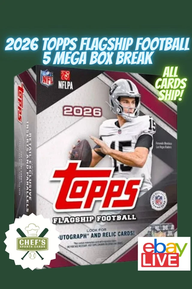 2026 TOPPS FLAGSHIP FOOTBALL 1/4 MEGA CASE (5 BOX) BREAK #15