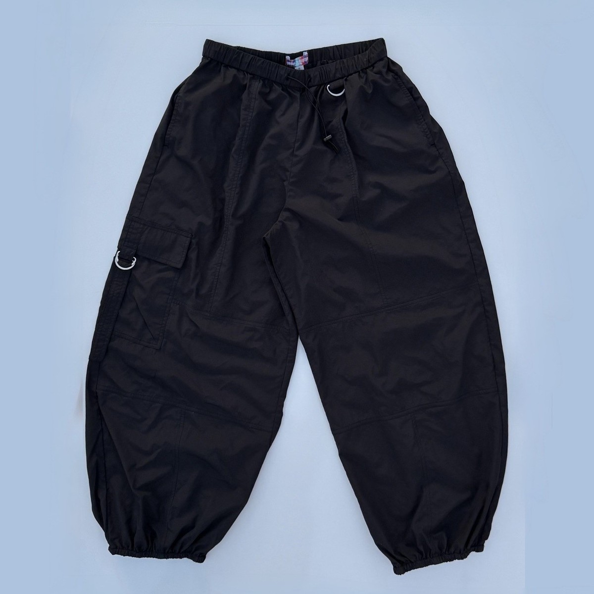 Urban Outfitters Black Sloan Baggy D-Ring Cargo Parachute Pants 