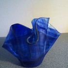 Two Blue/Clear Shaped Glass Bowls - Stunning Colors and Shapes! — photo 7