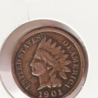 US Rare Old West 1901 Indian Head Penny Coin American Collection Shield Cent USA