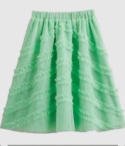 Mini Boden Girls Mint Green Tulle Midi Ruffle Twirl Party Festival Skirt 3-4Y 4T