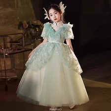 Party Girl Pageant Dress Recital Performance Formal Wear Kids Host Princess Gown