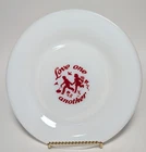 Vintage MCM Hazel Atlas "Love One Another" Child's Plate 7" diameter VGC