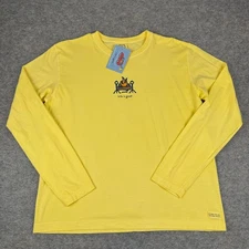 Life Is Good T-Shirt Long Sleeve Campfire Yellow Womens Large L