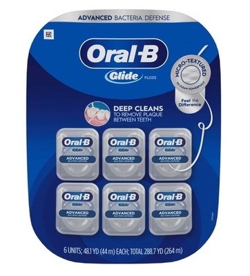 ORAL B - Glide Floss - Advanced Bacteria Defense - 6 counts in Pack!!!