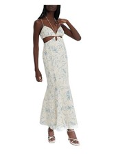 SIGNIFICANT OTHER Womens Beige Fluted Lined Clasp Back Maxi Dress 8