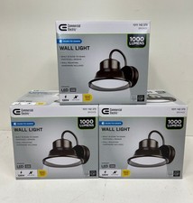3PK Commercial Electric 1000 Lumen LED Bronze Dusk to Dawn Wall Light, 4000K