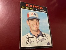 JIM BRITTON SIGNED 1971 TOPPS CARD #699;MONTREAL EXPOS PITCHER; VG COND/FRE P&amp;H