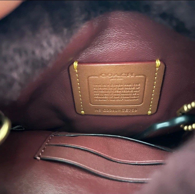 Coach Drawstring Shearling with Leather Crossbody… - image 6