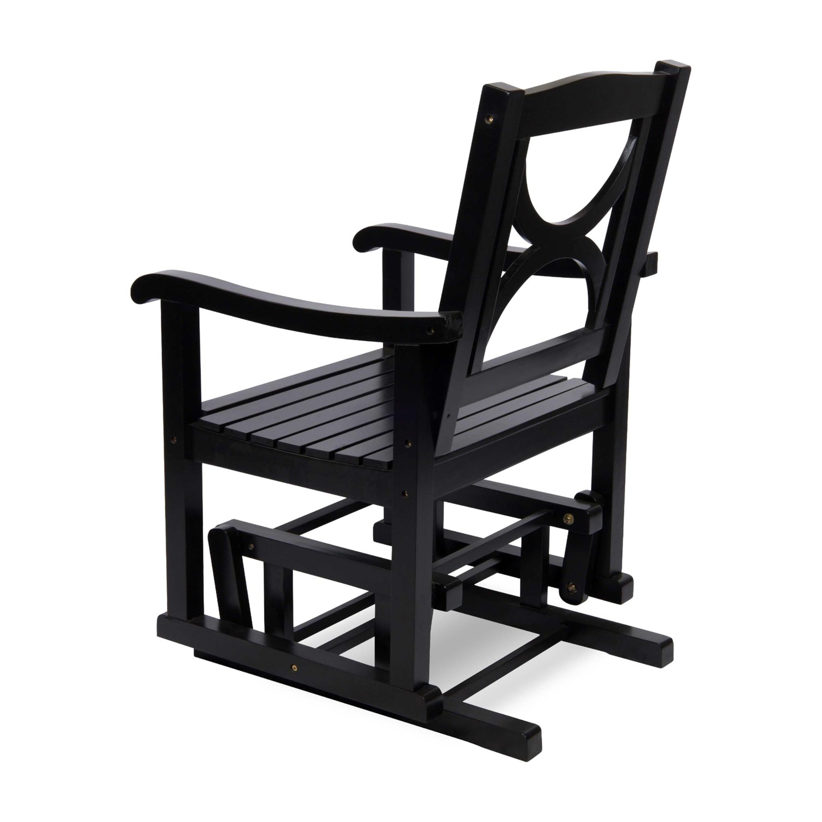 Luna Modern Indoor Outdoor Wood Glider Patio Chair, Black