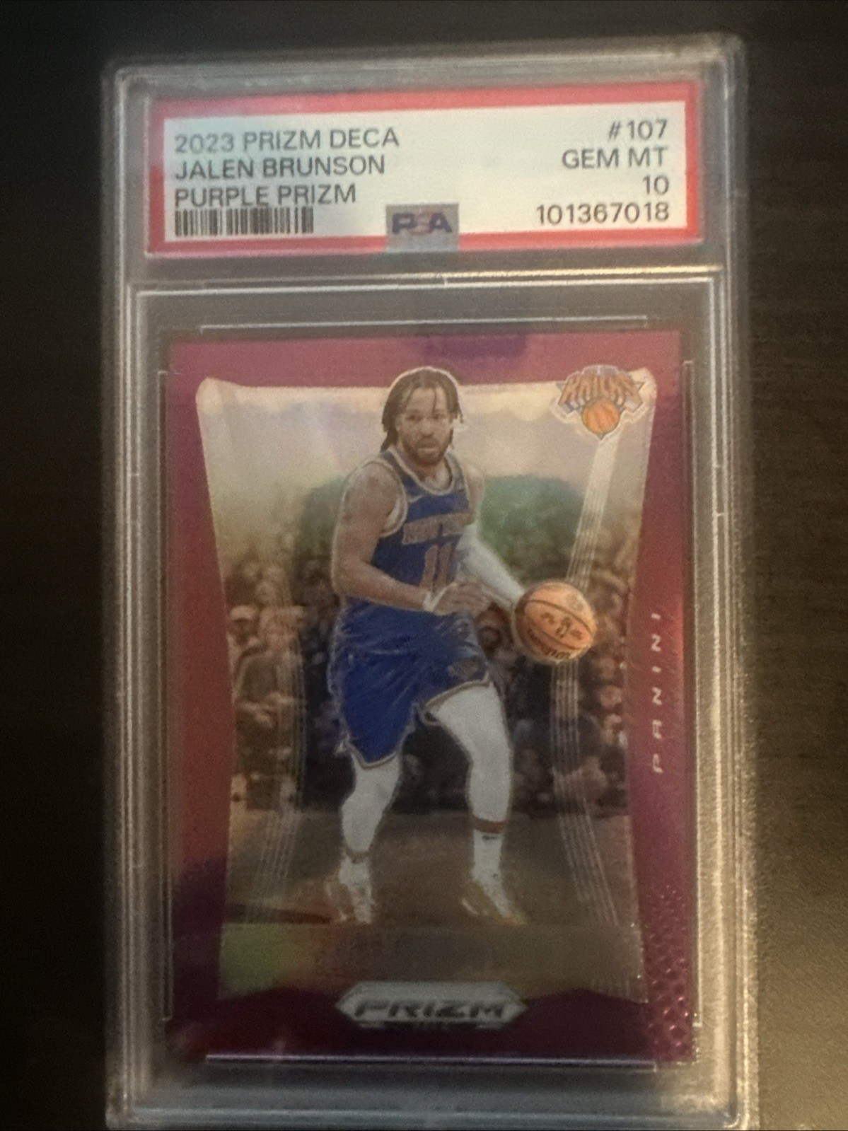 2023-24 Panini Prizm Deca - Jalen Brunson #107 Purple Prizm /99