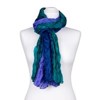 Knitterschal Halstuch Schal Xxl Blau GrüN Farbverlauf Seide 180X90Cm