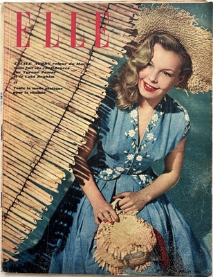 ELLE Magazin Nr. 189 vom 11. Juli 1949 alte Modemagazin Cover Cécile AUBRY