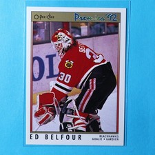 1991-92 O-Pee-Chee Premier #19 Ed Belfour - Chicago Blackhawks