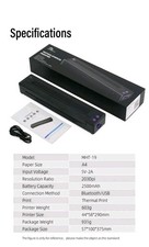Mht-p19 Wireless Tattoo Stencil Printer, Portable Thermal Copier