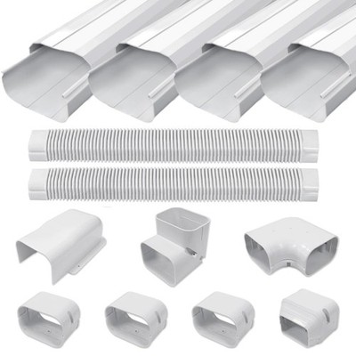 4'' 17 Ft Mini Split Line Cover Set Kit, Ductless Pipe Cover for Mini Split L...