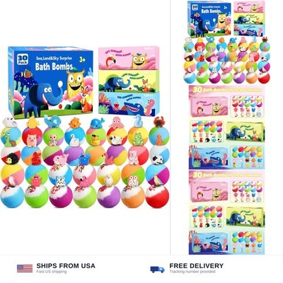 30 Pack Bath Bombs for Kids with Toys Inside, Kids Bath Bombs Gift Set with 3...
