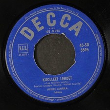 HEIKKI LAURILA: kolmas mies DECCA 7" Single 45 RPM Finland