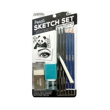 Art Skills 10-Piece Pencil Sketch Set, Charcol -Graphite - NEW