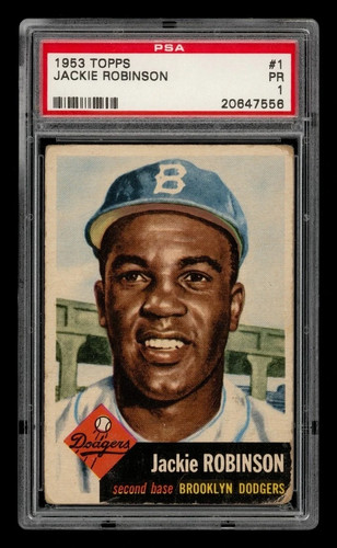 1953 Topps #1 Jackie Robinson Dodgers PSA 1 - Beautiful Color!