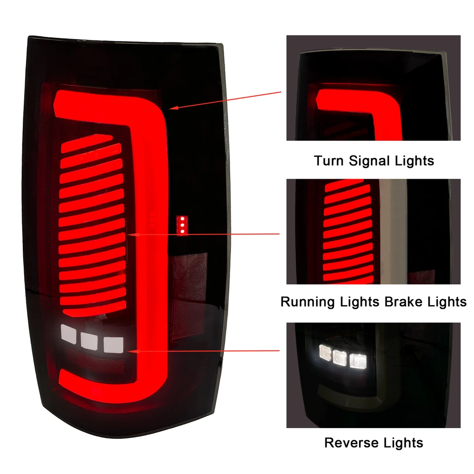 Luces traseras LED ahumadas para Chevy Suburban Tahoe 2007-2014 GMC Yukon 2007-2013 Foto 2 de 4