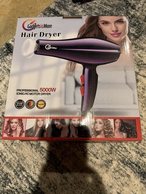 Gadgets and More Professional Hair Dryer 5000W Ionic Cool Heat Balance Unisex