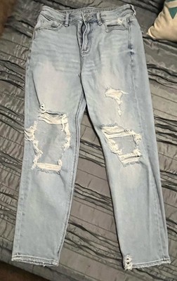 American Eagle Distressed Mom Jeans   Size 4 Regular, Light