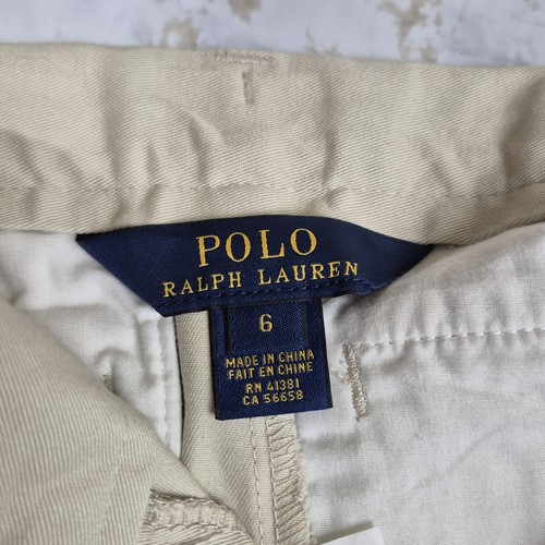 Polo Ralph Lauren Twill Shorts Boys 6 Straight Fit Sand Khaki Preppy Classic - Picture 7 of 10