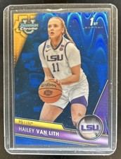 2023-24 Bowman University Chrome Hailey van Lith Blue RayWave Refractor #/199